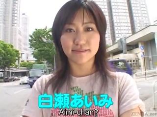 Subtitled Japanese AV star stripped naked in public to orgasm