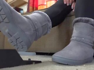 Boots For a Sockjob Cumshot